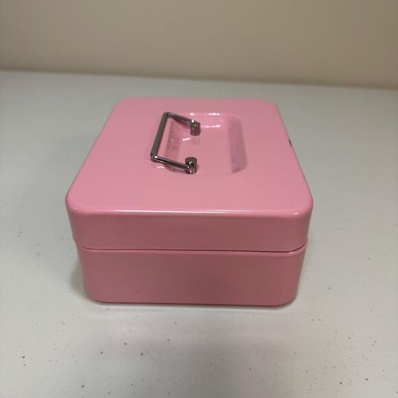 Metal Cash Money Box Tray Security Combination Lock Safe Pink Business Travel - Picture 4 of 10